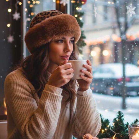 2/$30 Ladies Leopard Print Bucket Hat - Womens Elegant Winter Hat - Picture 5 of 7